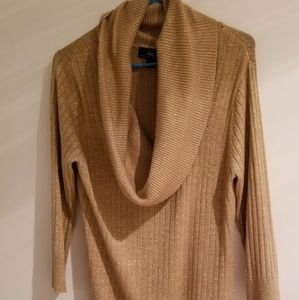 Gold Cowl Neck Sweater